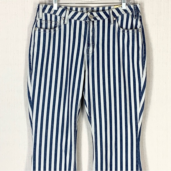 Rock&Roll Denim NWT High Rise Flare Wide Stripe Cowgirl/Boho Jeans - Size 32x34 - Picture 4 of 15
